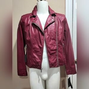 NWT Black Rivet FAUX Leather Moto Jacket Size Large